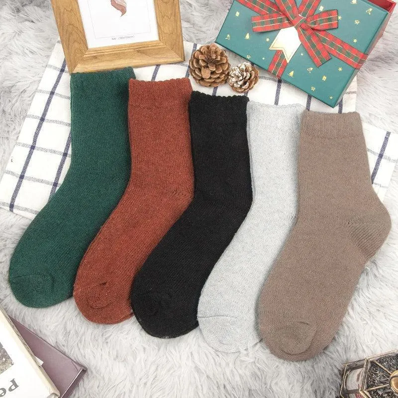 5 Pairs Ribbed Wool Blend Socks – Warmth with Everyday Style