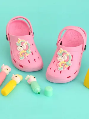 Adorable Unicorn-Theme & Rainbow Mane Design Clogs for Girls