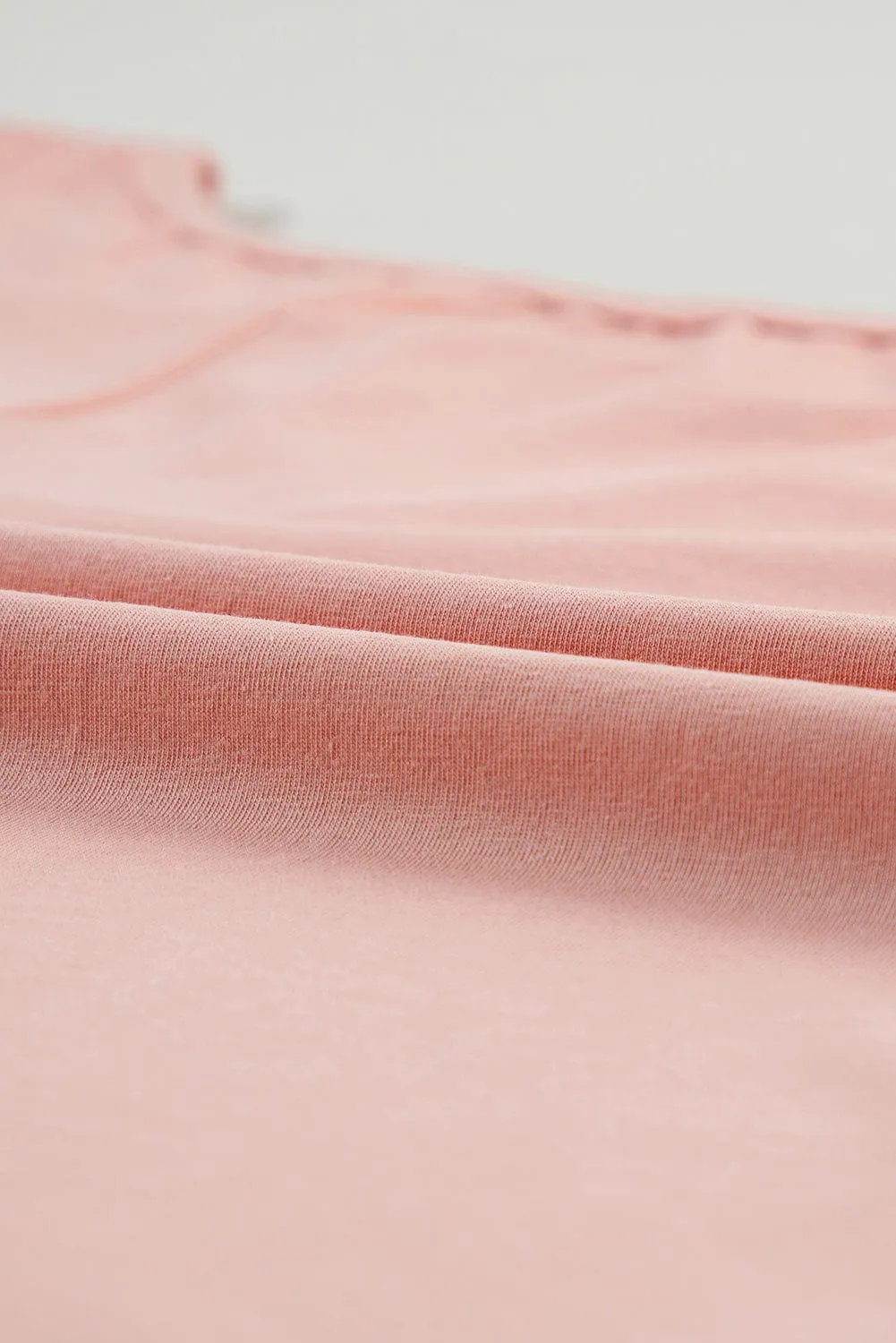 Apricot Pink Star Patch Graphic Tee with Studded Detail
