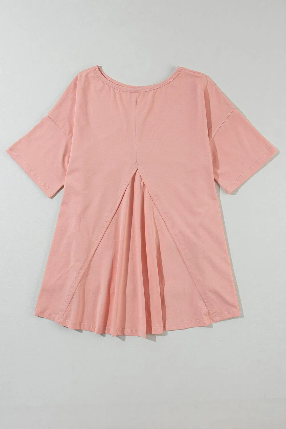 Apricot Pink Star Patch Graphic Tee with Studded Detail