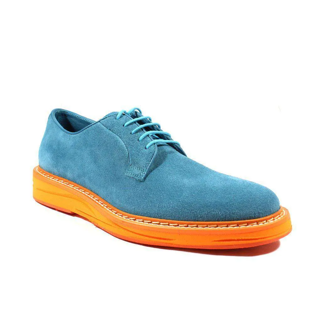 Cesare Paciotti Luxury Italian Men's Designer Shoes Vit Rovesciato Suede Turchese Oxfords (CPM2403)