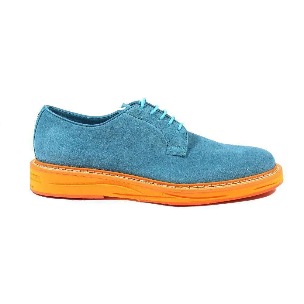 Cesare Paciotti Luxury Italian Men's Designer Shoes Vit Rovesciato Suede Turchese Oxfords (CPM2403)