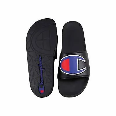 Champion Mens Slides Sandals Flip Flops - Black
