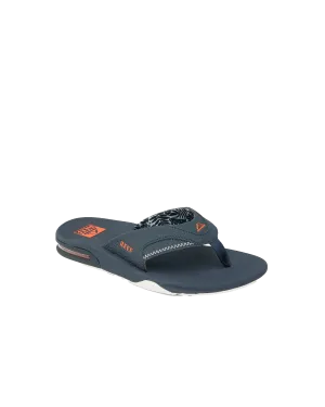 Fanning Flip Flops in Navy & Orange