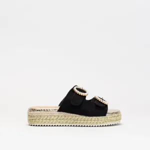Girls Pearl Buckle Flatform _ 154670