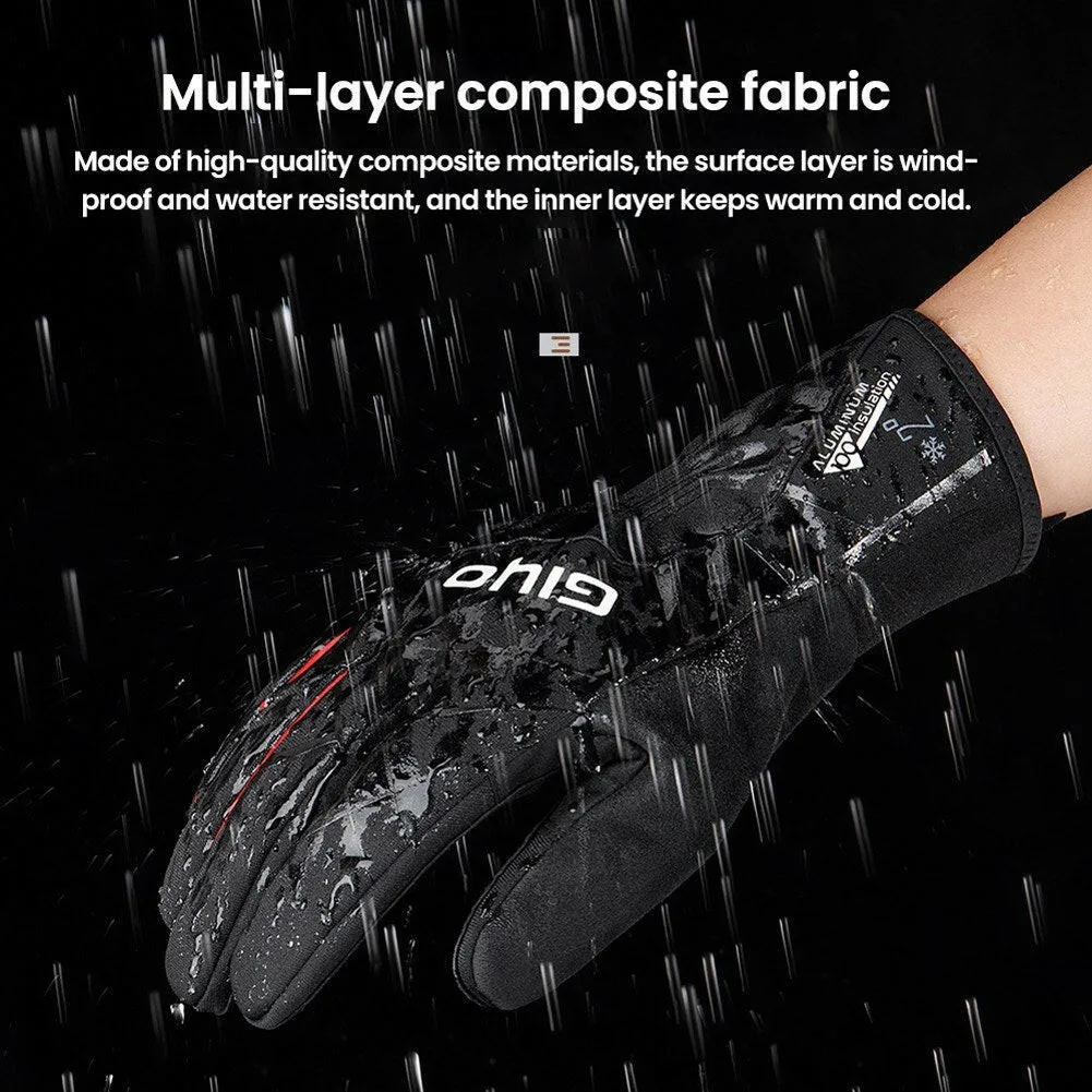 GIYO Winter Cycling Gloves Thicken Water Resistant Windproof Warm Gloves Cold Weather Gloves for Cycling Riding Running Hiking