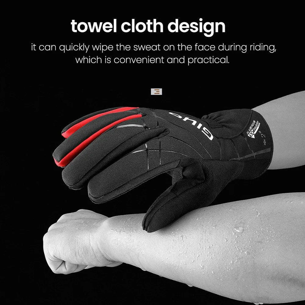GIYO Winter Cycling Gloves Thicken Water Resistant Windproof Warm Gloves Cold Weather Gloves for Cycling Riding Running Hiking