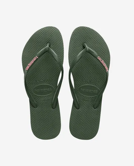 HAVAIANAS SLIM LOGO - GREEN