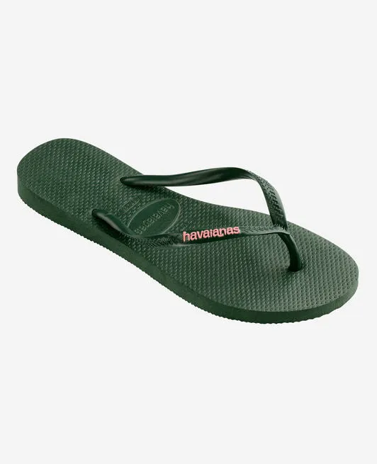 HAVAIANAS SLIM LOGO - GREEN