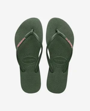 HAVAIANAS SLIM LOGO - GREEN