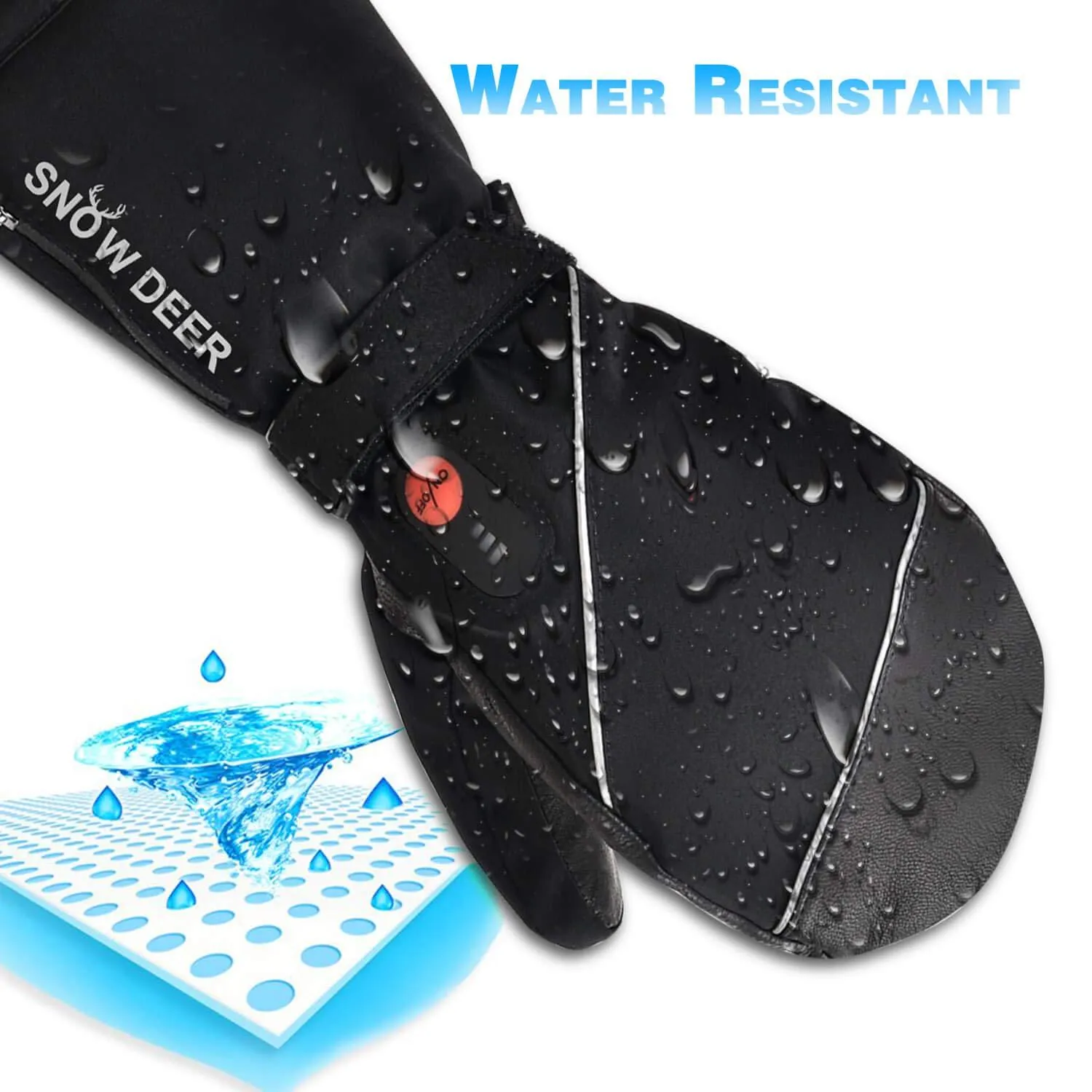 Heated Gloves,Mens Womens Heated Ski Gloves Mittens,7.4V 2200MAH Electric Rechargeable Battery Gloves for Winter Skiing Skating Snow Camping Hiking Heated Arthritis Hand Warmer Gloves