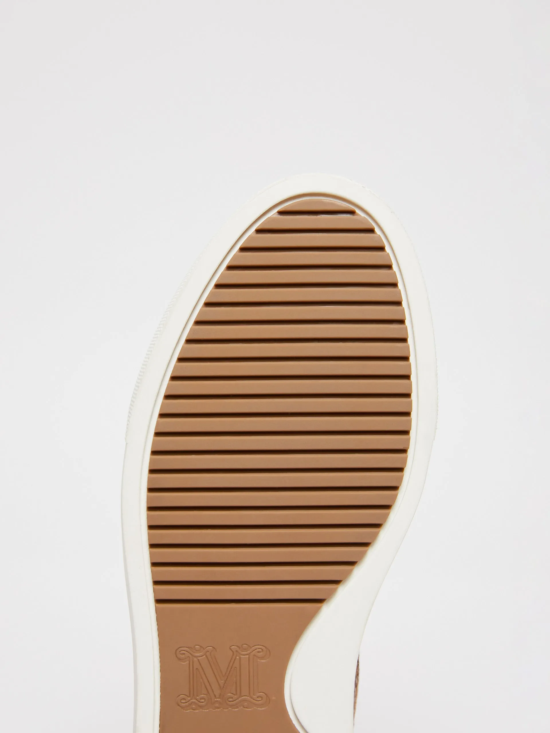 Jacquard raffia-effect fabric trainers