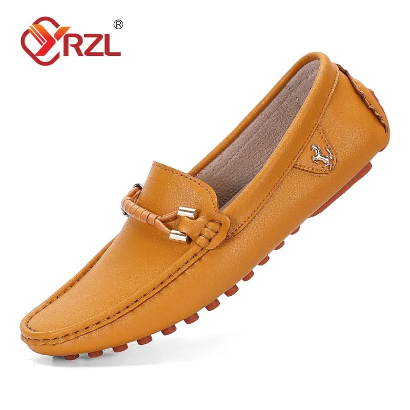 Loafers  Handmade Leather Shoes Black Casual Driving Flats Blue Slip-on Moccasins