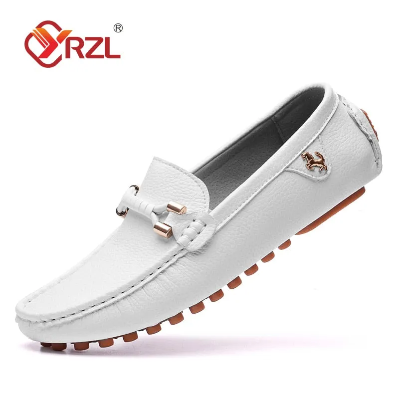 Loafers  Handmade Leather Shoes Black Casual Driving Flats Blue Slip-on Moccasins