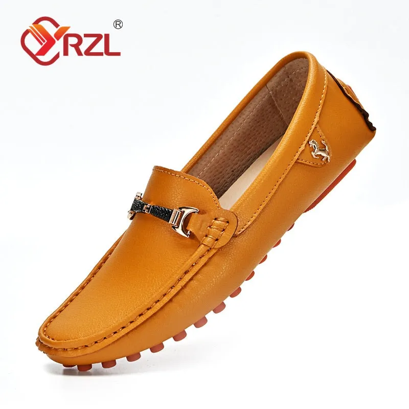 Loafers  Handmade Leather Shoes Black Casual Driving Flats Blue Slip-on Moccasins