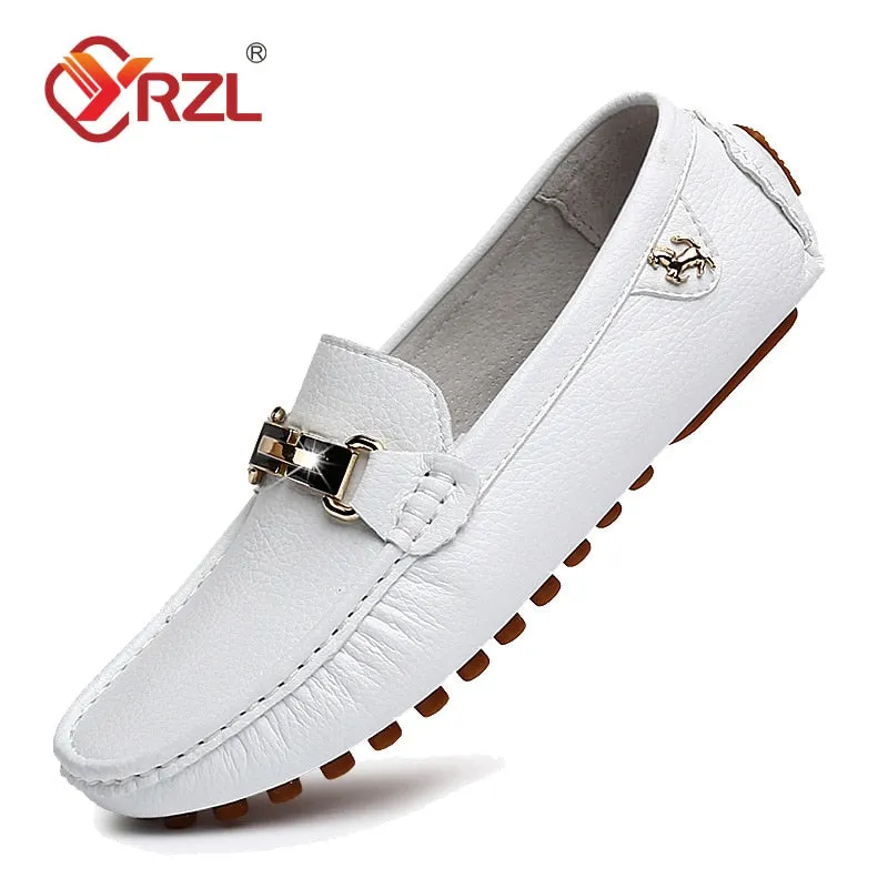 Loafers  Handmade Leather Shoes Black Casual Driving Flats Blue Slip-on Moccasins