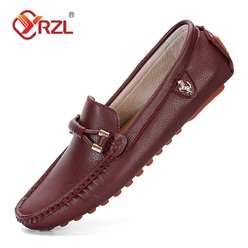 Loafers  Handmade Leather Shoes Black Casual Driving Flats Blue Slip-on Moccasins