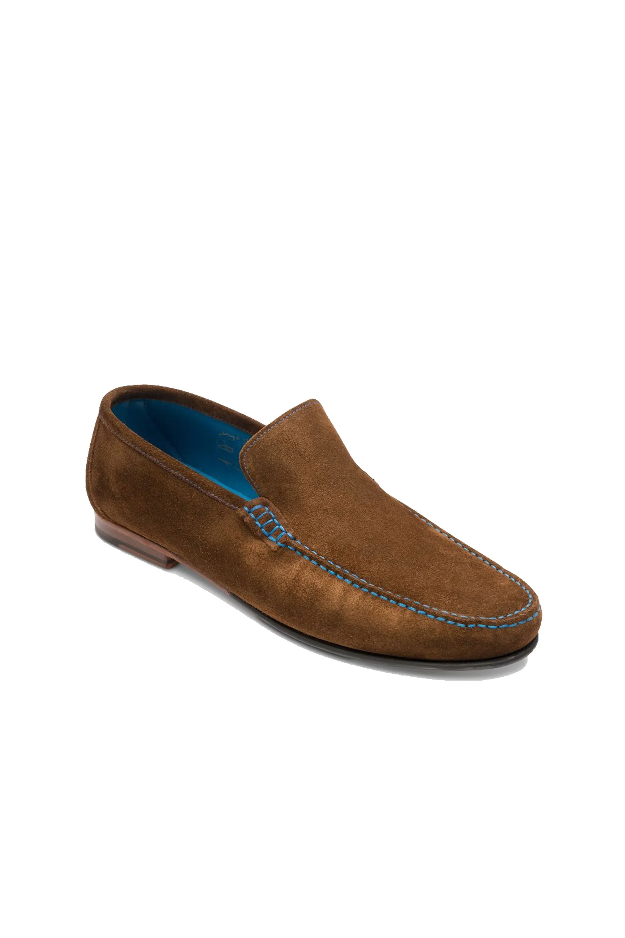 Loake Nicholson Suede Moccasin Shoes Dark Brown