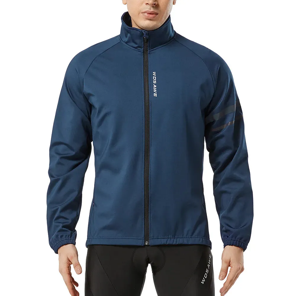 Men Cycling Jacket Winter Thermal Fleece Bicycle MTB Road Bike Clothing Windproof Waterproof Long Jersey Keep Warm Coat
