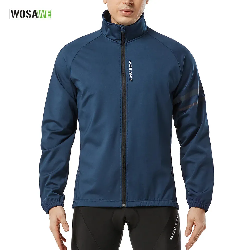 Men Cycling Jacket Winter Thermal Fleece Bicycle MTB Road Bike Clothing Windproof Waterproof Long Jersey Keep Warm Coat
