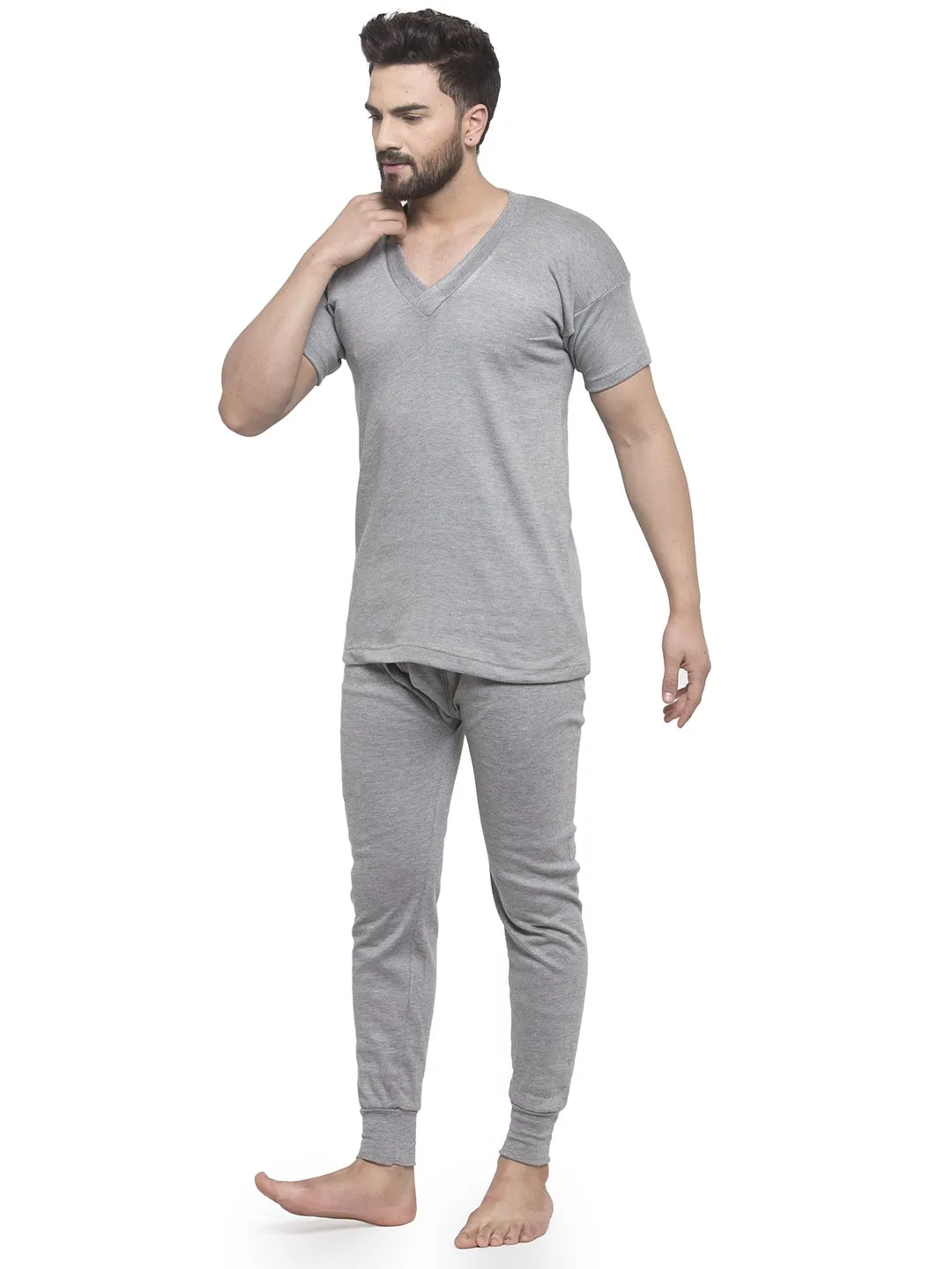 MEN'S HALF SLEEVES THERMAL SET ( V NECK VEST AND TROUSER)