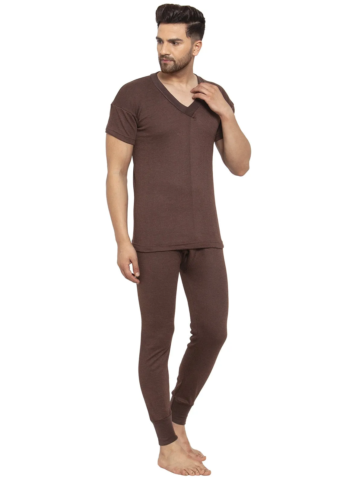MEN'S HALF SLEEVES THERMAL SET ( V NECK VEST AND TROUSER)