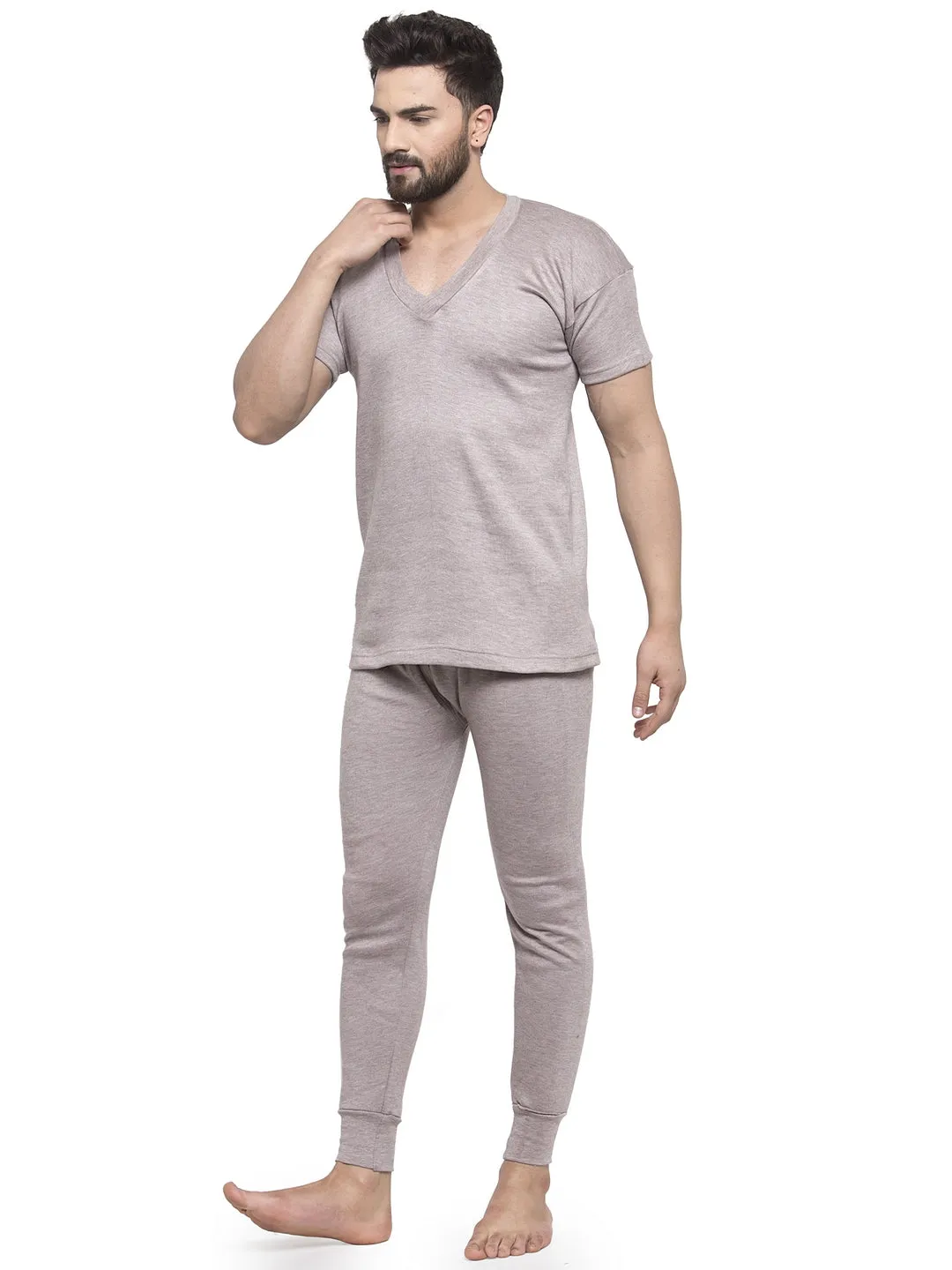 MEN'S HALF SLEEVES THERMAL SET ( V NECK VEST AND TROUSER)