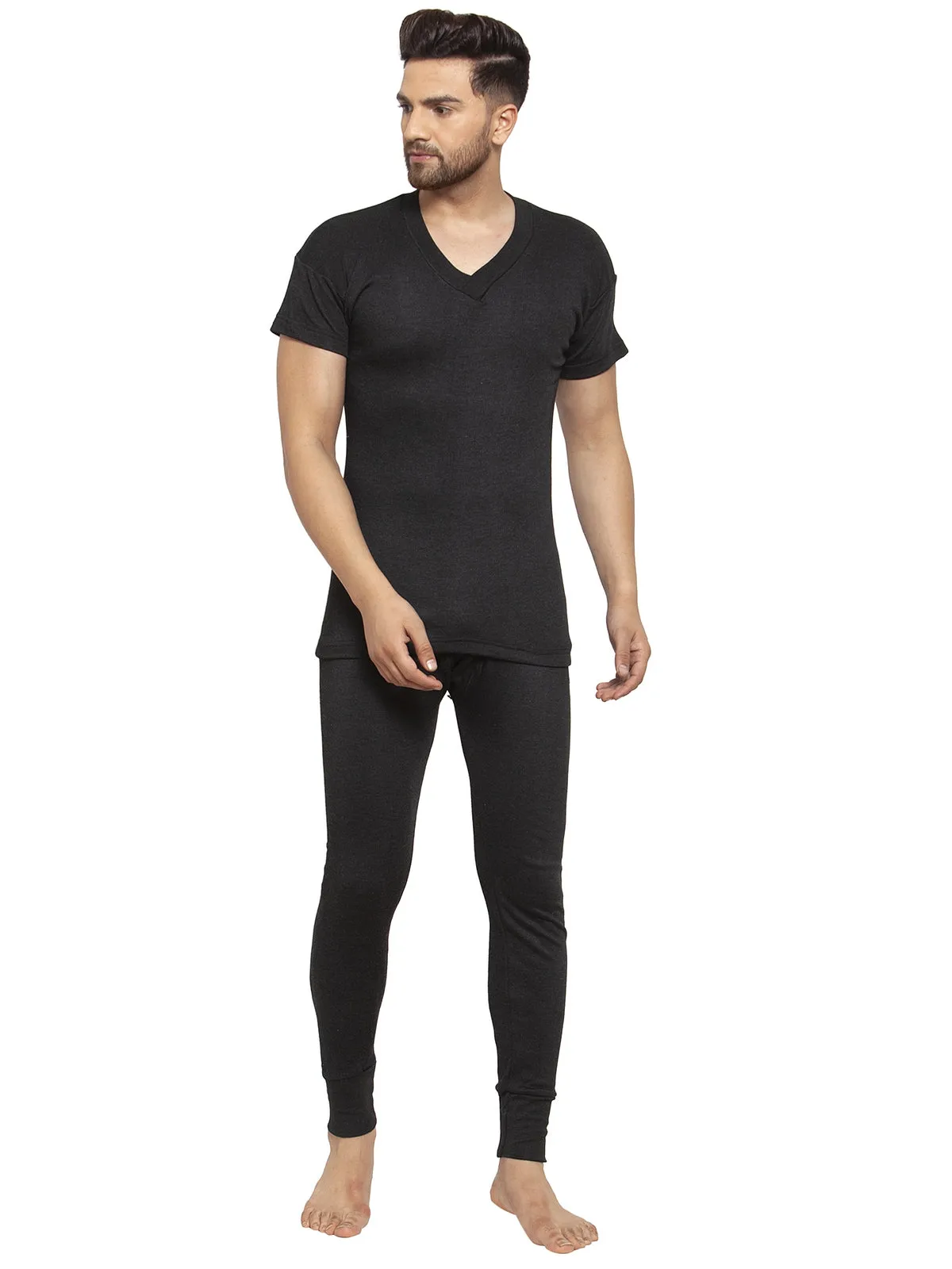 MEN'S HALF SLEEVES THERMAL SET ( V NECK VEST AND TROUSER)