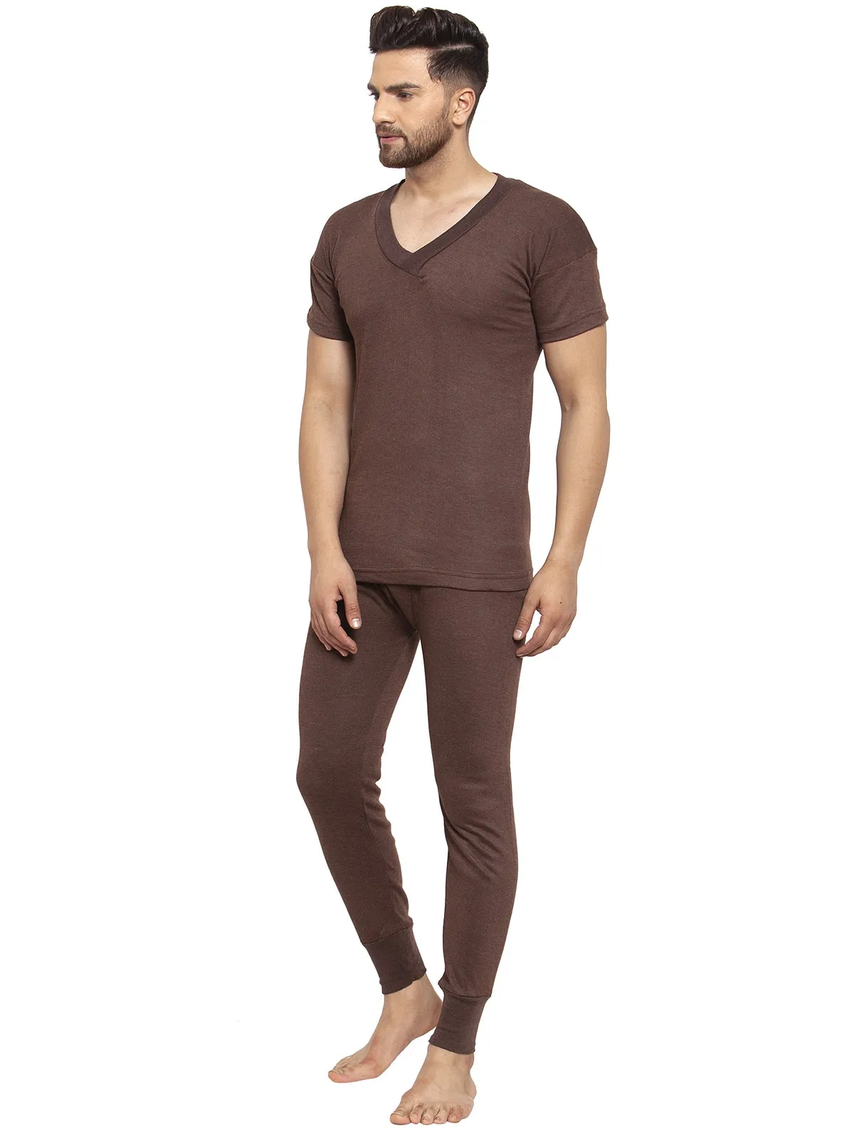 MEN'S HALF SLEEVES THERMAL SET ( V NECK VEST AND TROUSER)