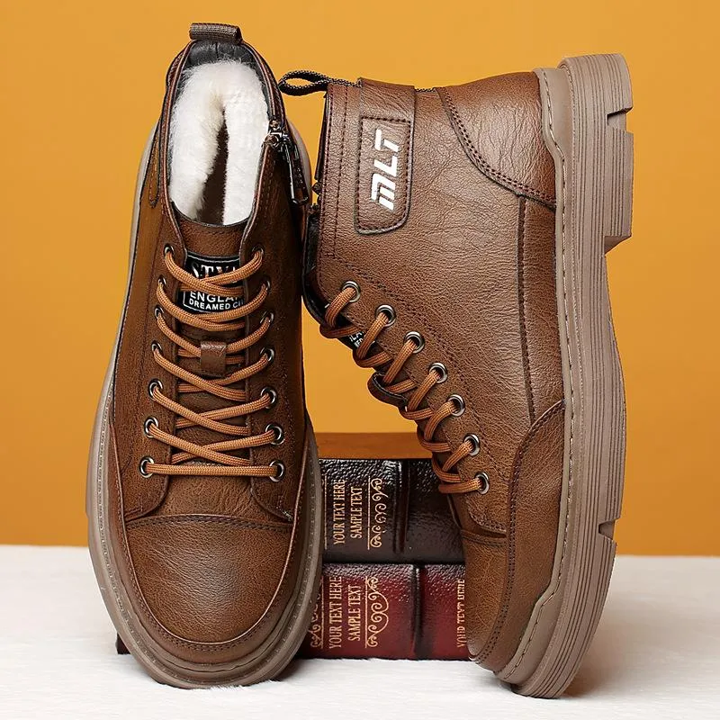 Men's Martin Boots Casual Fleece Non-slip Snow Boots