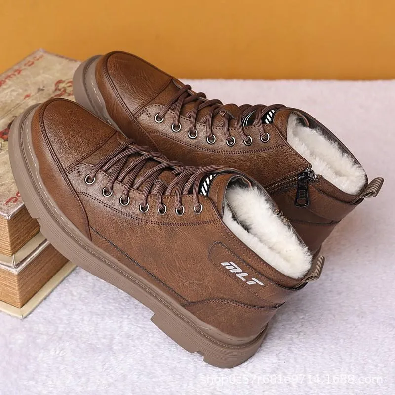 Men's Martin Boots Casual Fleece Non-slip Snow Boots