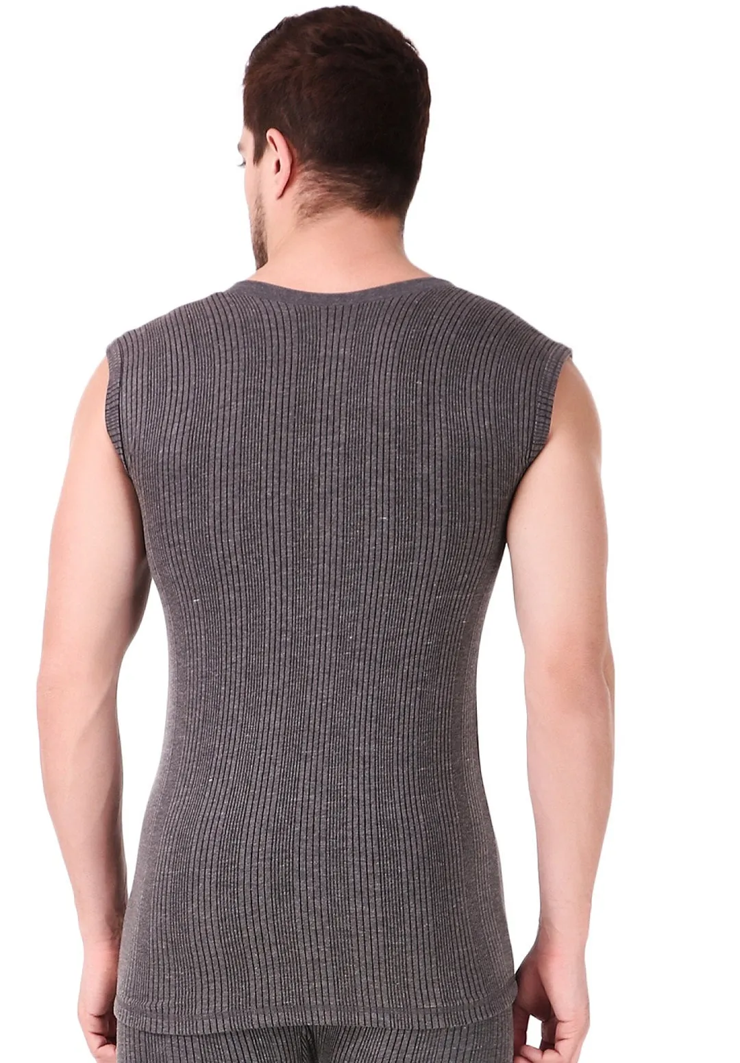MEN'S SLEEVELESS COTTON V-NECK THERMAL TOP