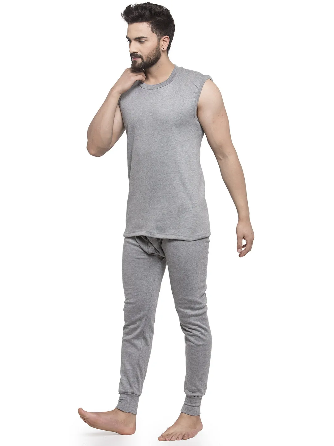 MEN'S SLEEVELESS THERMAL SET ( ROUND NECK VEST AND TROUSER)