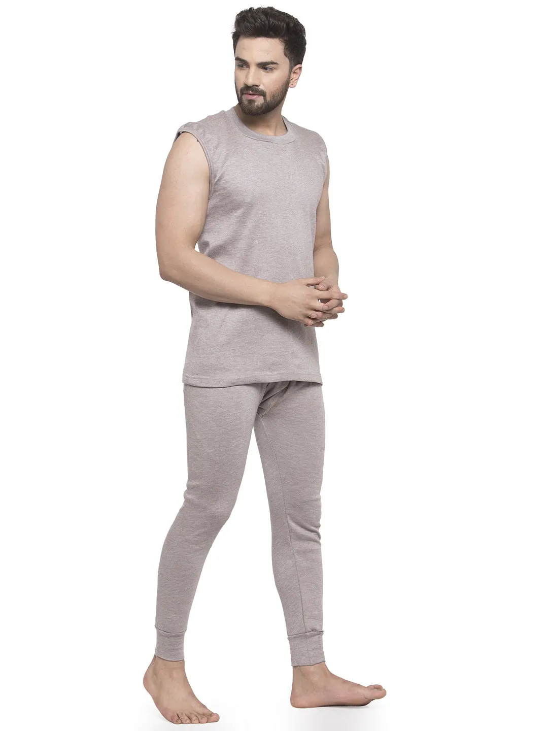 MEN'S SLEEVELESS THERMAL SET ( ROUND NECK VEST AND TROUSER)