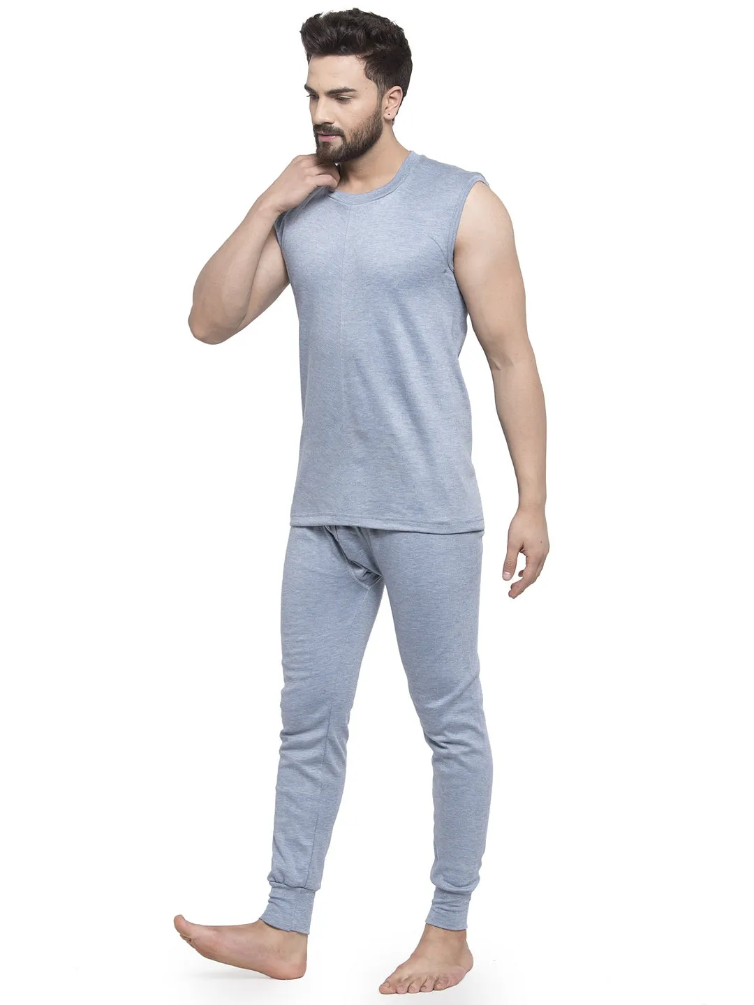 MEN'S SLEEVELESS THERMAL SET ( ROUND NECK VEST AND TROUSER)