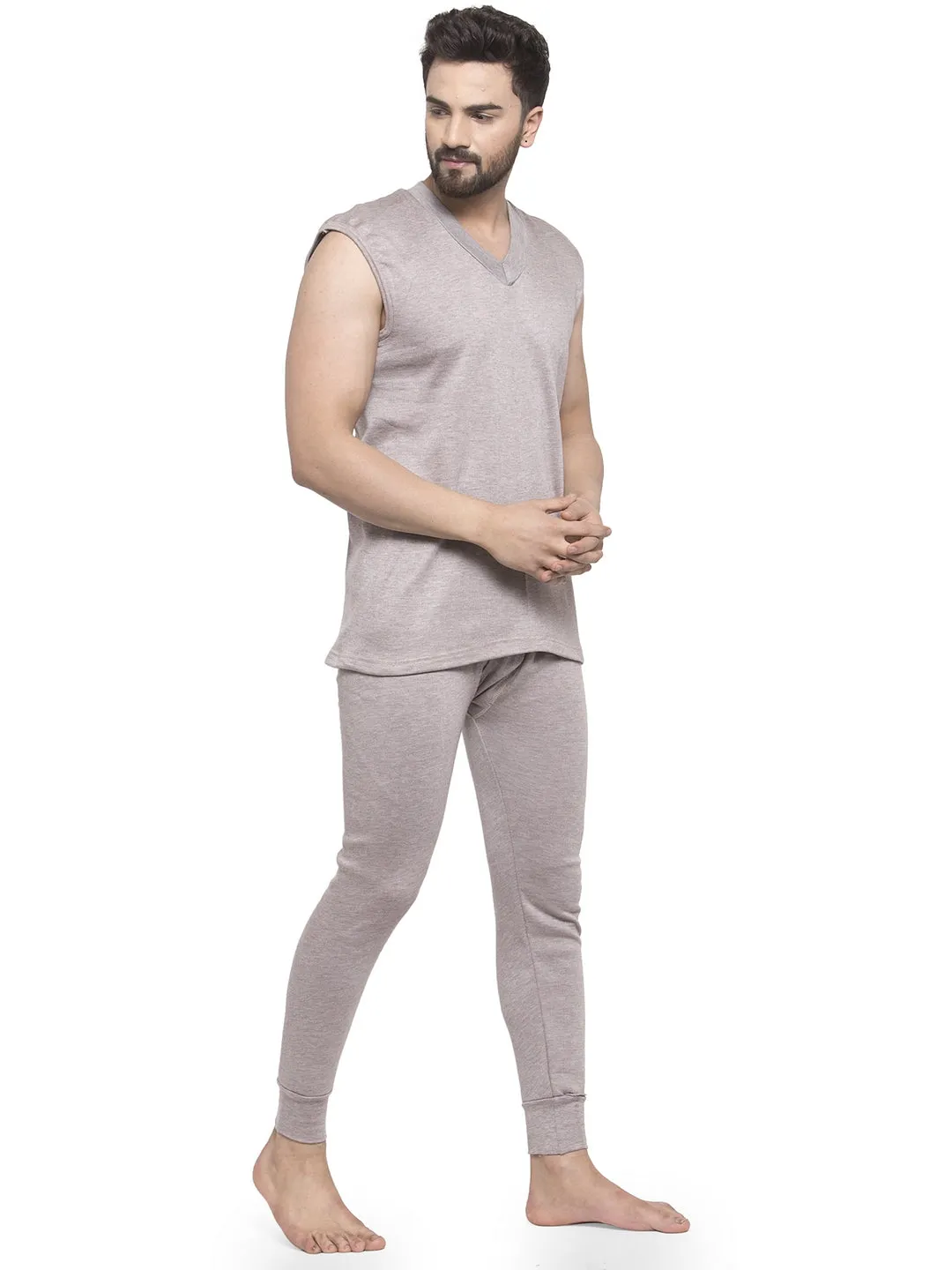 MEN'S SLEEVELESS THERMAL SET ( V NECK VEST AND TROUSER)