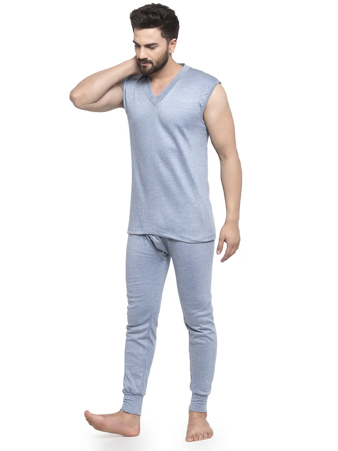 MEN'S SLEEVELESS THERMAL SET ( V NECK VEST AND TROUSER)