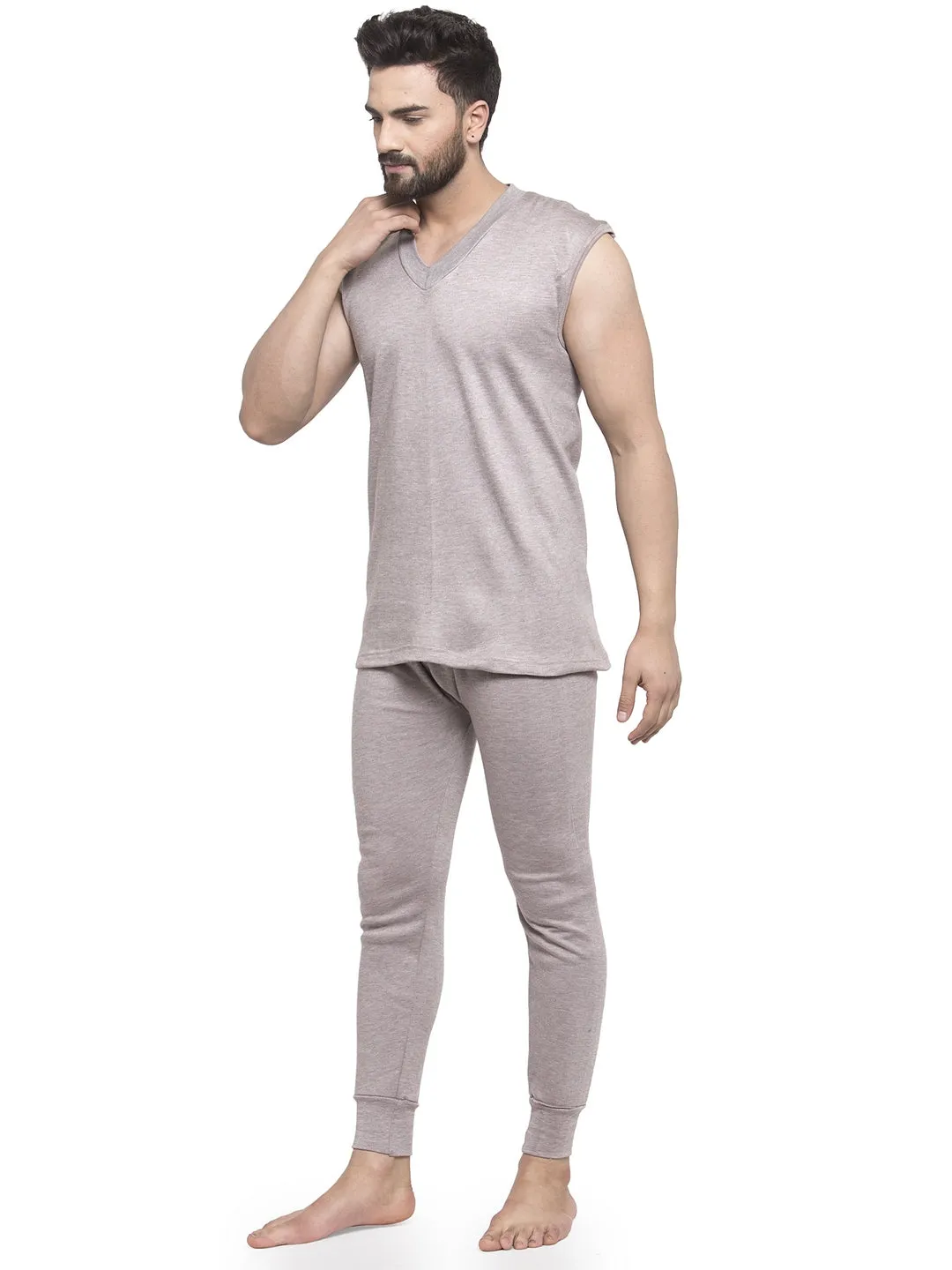 MEN'S SLEEVELESS THERMAL SET ( V NECK VEST AND TROUSER)