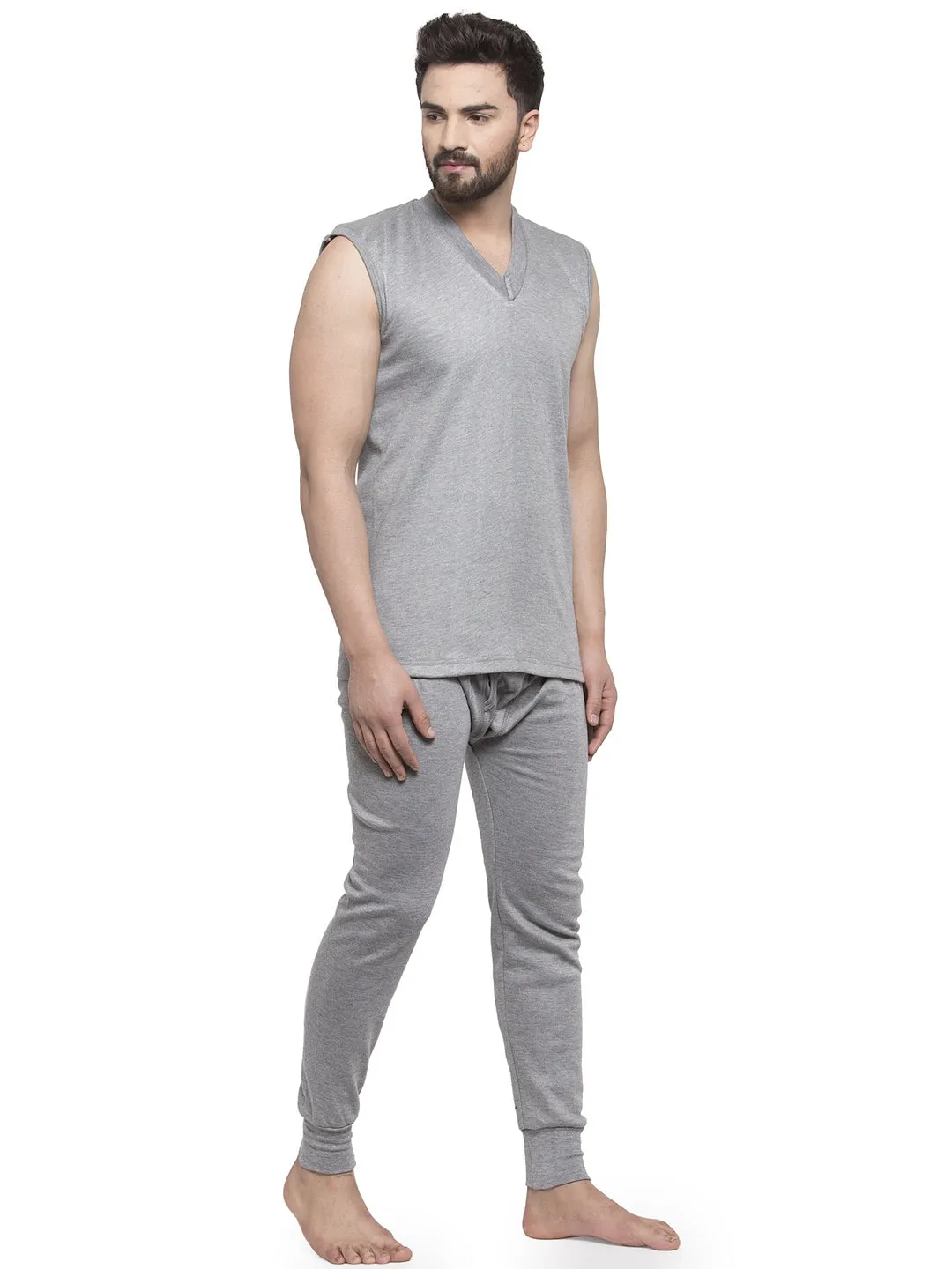 MEN'S SLEEVELESS THERMAL SET ( V NECK VEST AND TROUSER)