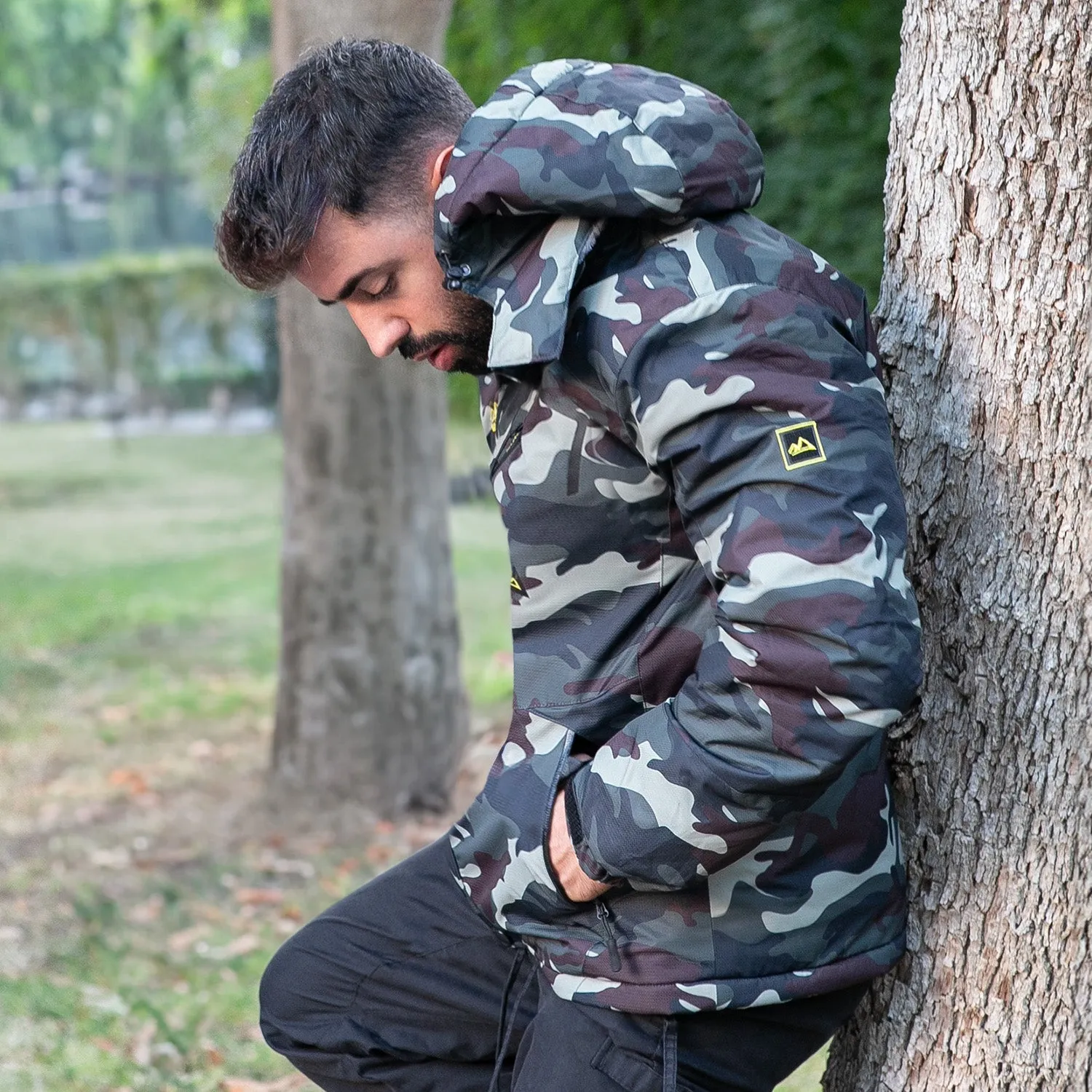 Men's Winter Jacket Water Repellent Ski Snow Jacket Warm Fleece Coat