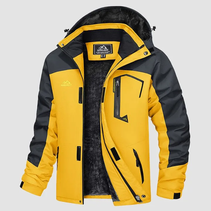 Men's Winter Jacket Water Repellent Ski Snow Jacket Warm Fleece Coat