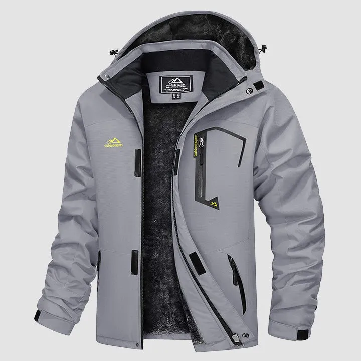 Men's Winter Jacket Water Repellent Ski Snow Jacket Warm Fleece Coat