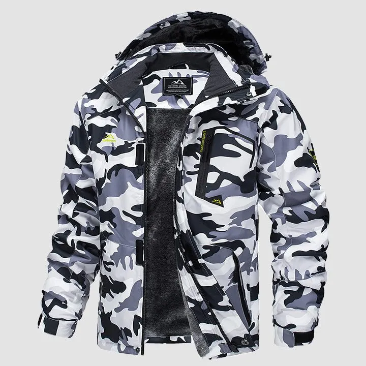 Men's Winter Jacket Water Repellent Ski Snow Jacket Warm Fleece Coat
