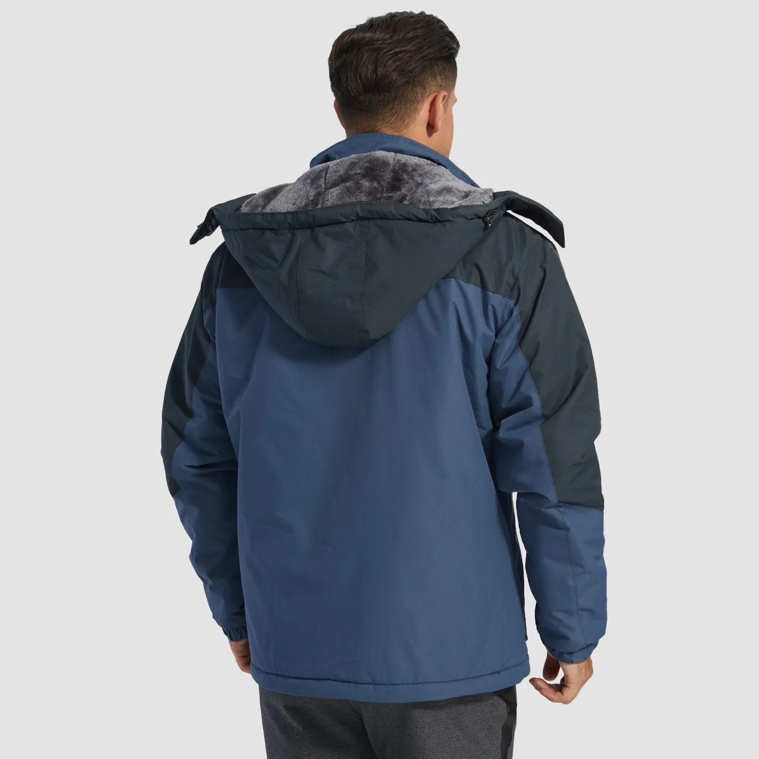 Men's Winter Jacket Water Repellent Ski Snow Jacket Warm Fleece Coat