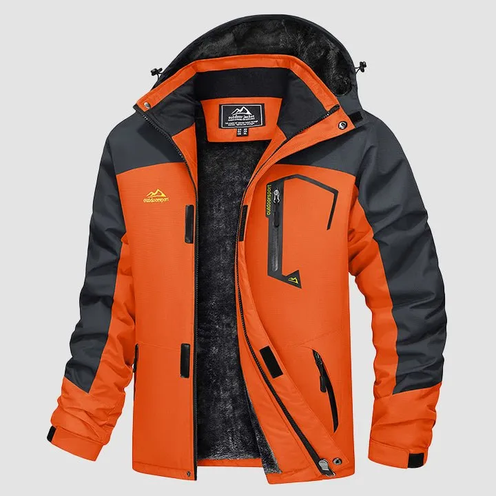 Men's Winter Jacket Water Repellent Ski Snow Jacket Warm Fleece Coat