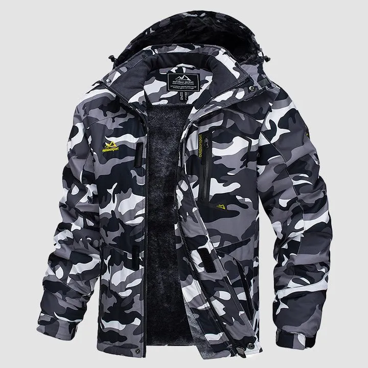 Men's Winter Jacket Water Repellent Ski Snow Jacket Warm Fleece Coat