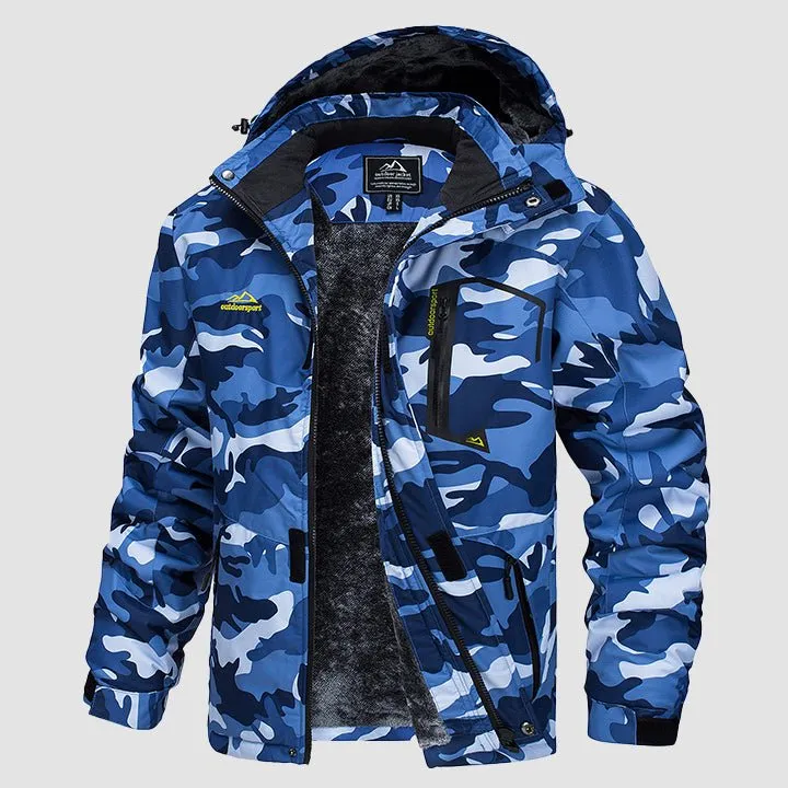 Men's Winter Jacket Water Repellent Ski Snow Jacket Warm Fleece Coat