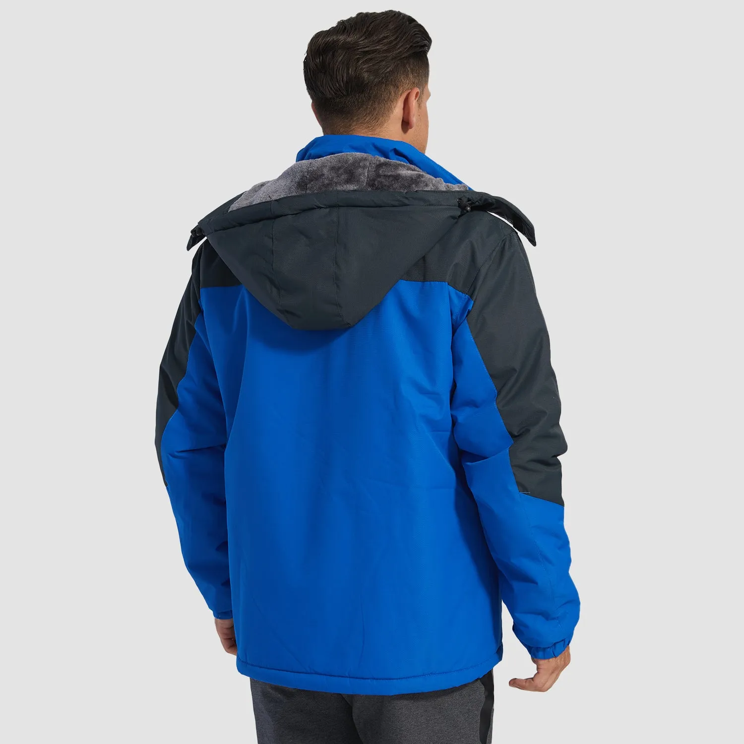 Men's Winter Jacket Water Repellent Ski Snow Jacket Warm Fleece Coat