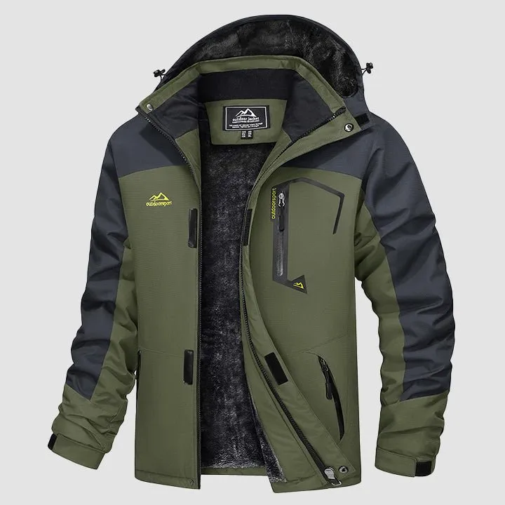 Men's Winter Jacket Water Repellent Ski Snow Jacket Warm Fleece Coat