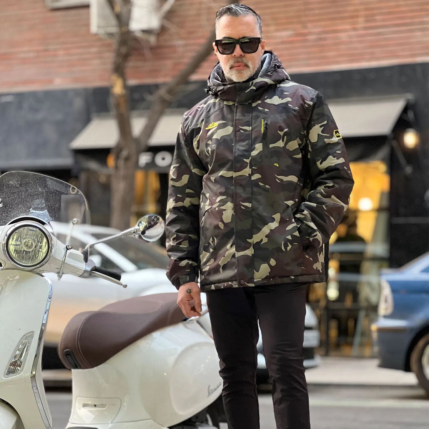 Men's Winter Jacket Water Repellent Ski Snow Jacket Warm Fleece Coat